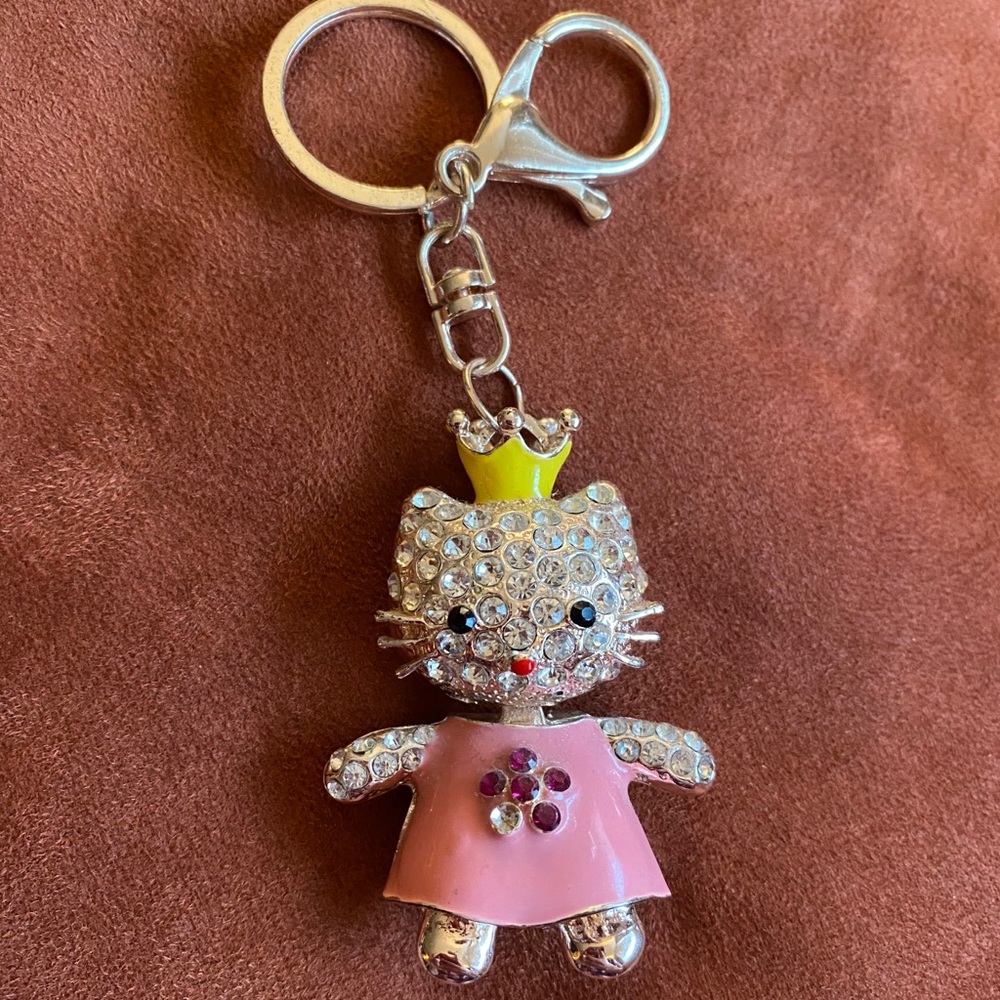 Crystal/Bedazzled Hello Kitty Keychain